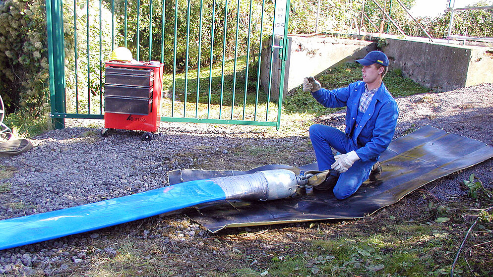 Zu Beginn packte Martin auch auf der Baustelle mit an.
